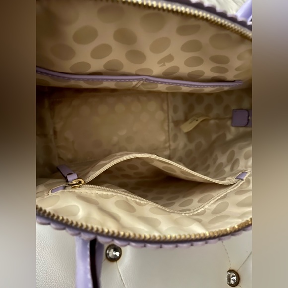 Kate Spade Palm Springs Maggie Lavender Scalloped Leather Medium Satchel - Picture 14 of 16